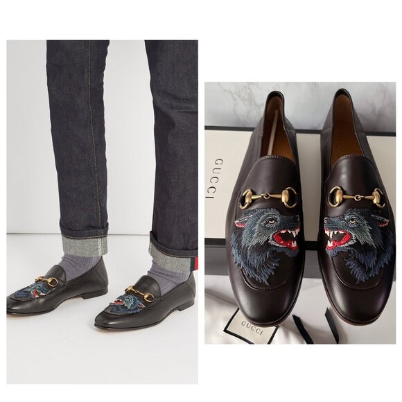 Gucci Brixton Horsebit Mens Loafers Wolf Brown Leather UK 7 US 8 *Authentic - Picture 1 of 13